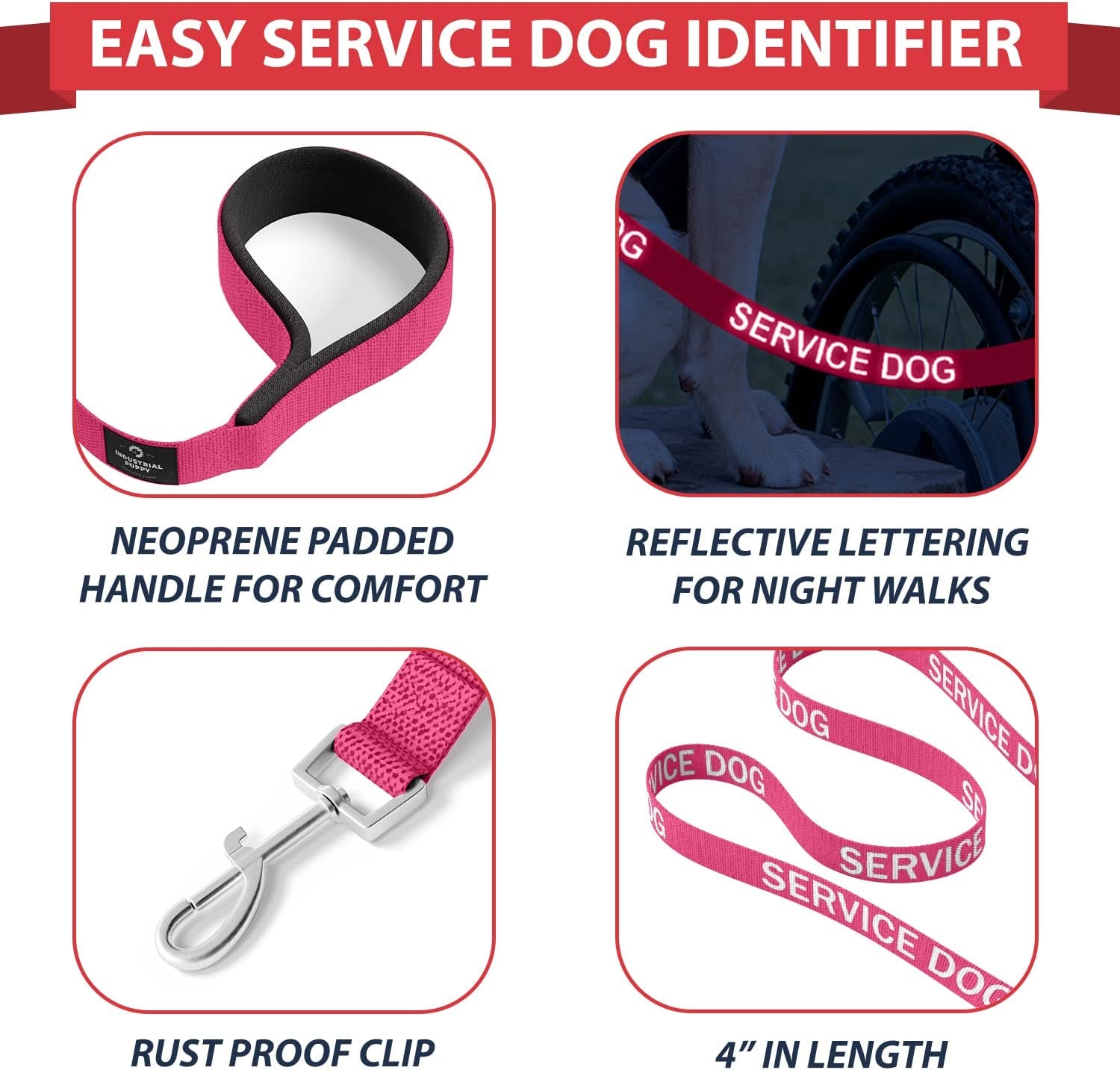 Service Dog Vest with Hook and Loop Straps & Matching Leash Set - Harnesses from XXS to XXL - Service Dog Harness Features Reflective Patch and Comfortable Mesh Design (Pink, XXS) | Durable & Adjustable Vest for Dog, Reflective Straps, Removable Patches,