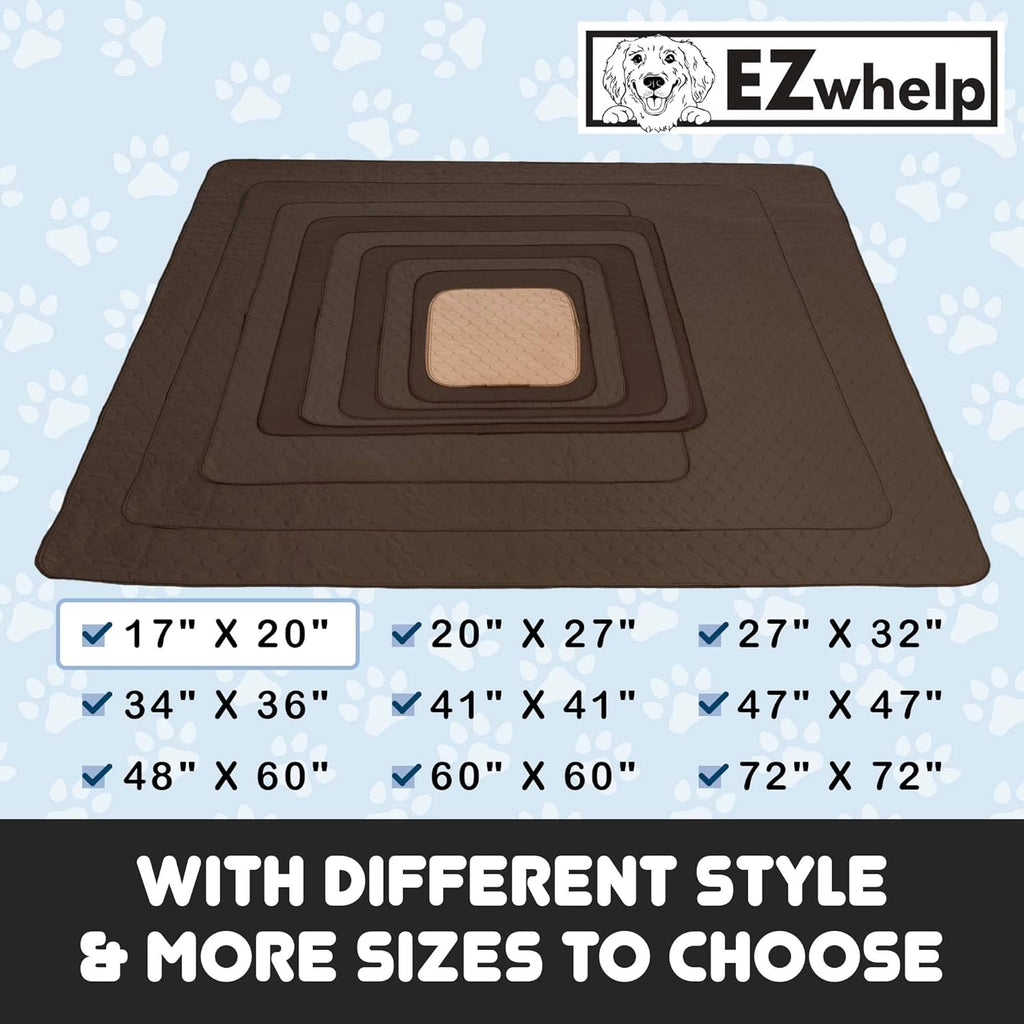 Reusable Dog Pee Pads, Washable Waterproof Puppy Training Pad 17X20 | Washable Waterproof Pee Pads for Dogs & Puppies. Super Absorbent, Leak-Proof, Reusable 100+ Washes with Rounded Corners.