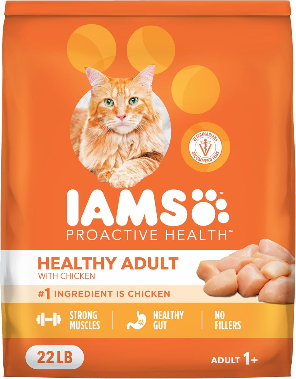Proactive Health Healthy Adult Dry Cat Food, Chicken, 22 Lb | Veterinarian-Recommended, Real Chicken #1 Ingredient, Chicken & Egg Protein, Wholesome Grains for Energy, Supports Muscles
